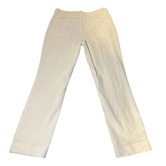 Talbots Pants Womens 10 White Gold Stretch Flat Front Velveteen Straight Leg - Picture 2 of 7